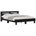 vidaXL Bettrahmen Schwarz Eichen-Optik 160 x 200 cm Holzwerkstoff