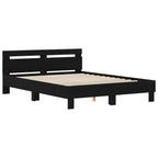 vidaXL Bettrahmen Schwarz Eichen-Optik 160 x 200 cm Holzwerkstoff