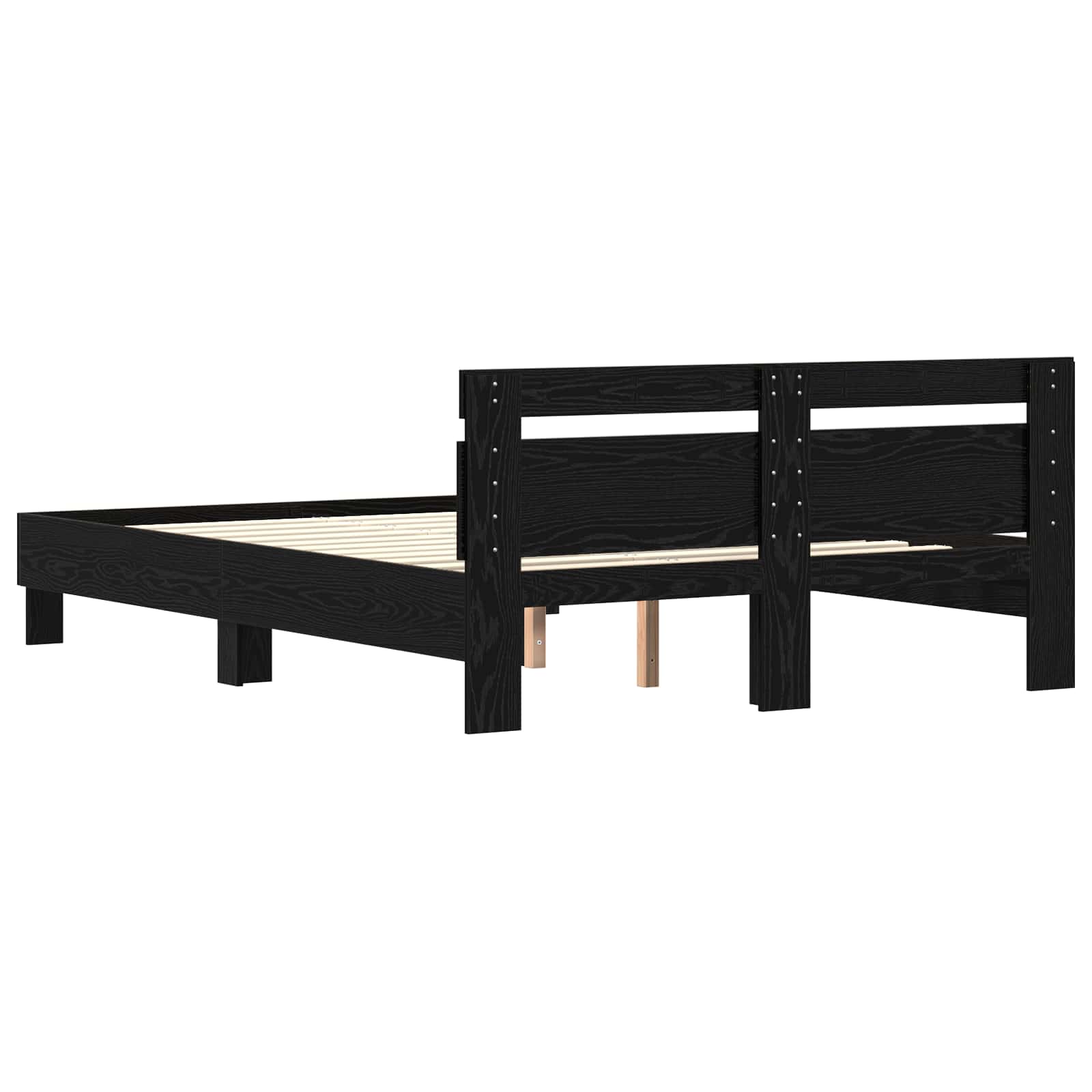 vidaXL Bettrahmen Schwarz Eichen-Optik 160 x 200 cm Holzwerkstoff