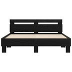vidaXL Bettrahmen Schwarz Eichen-Optik 160 x 200 cm Holzwerkstoff