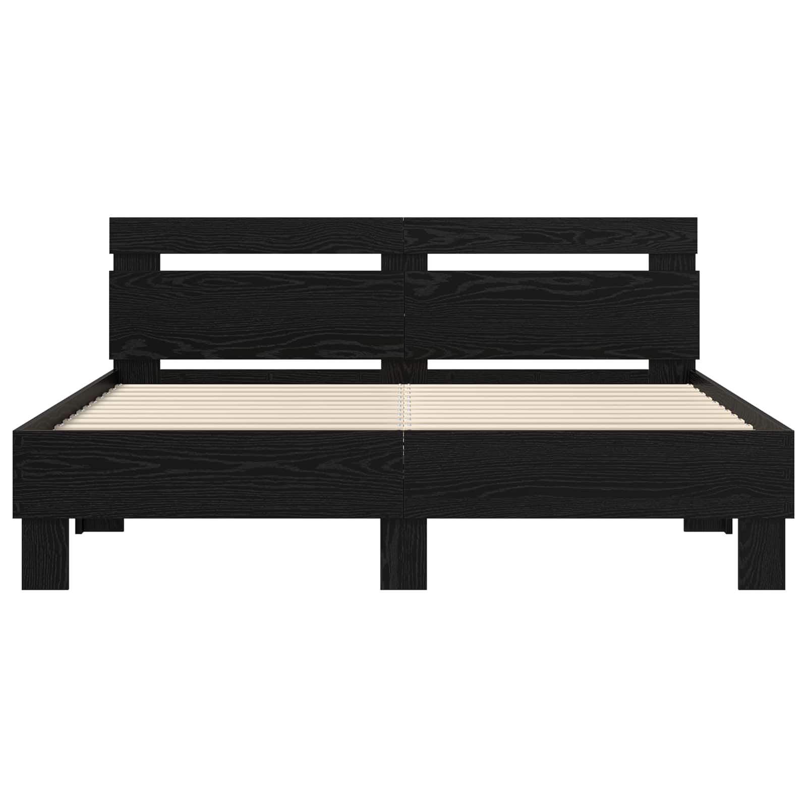 vidaXL Bettrahmen Schwarz Eichen-Optik 160 x 200 cm Holzwerkstoff