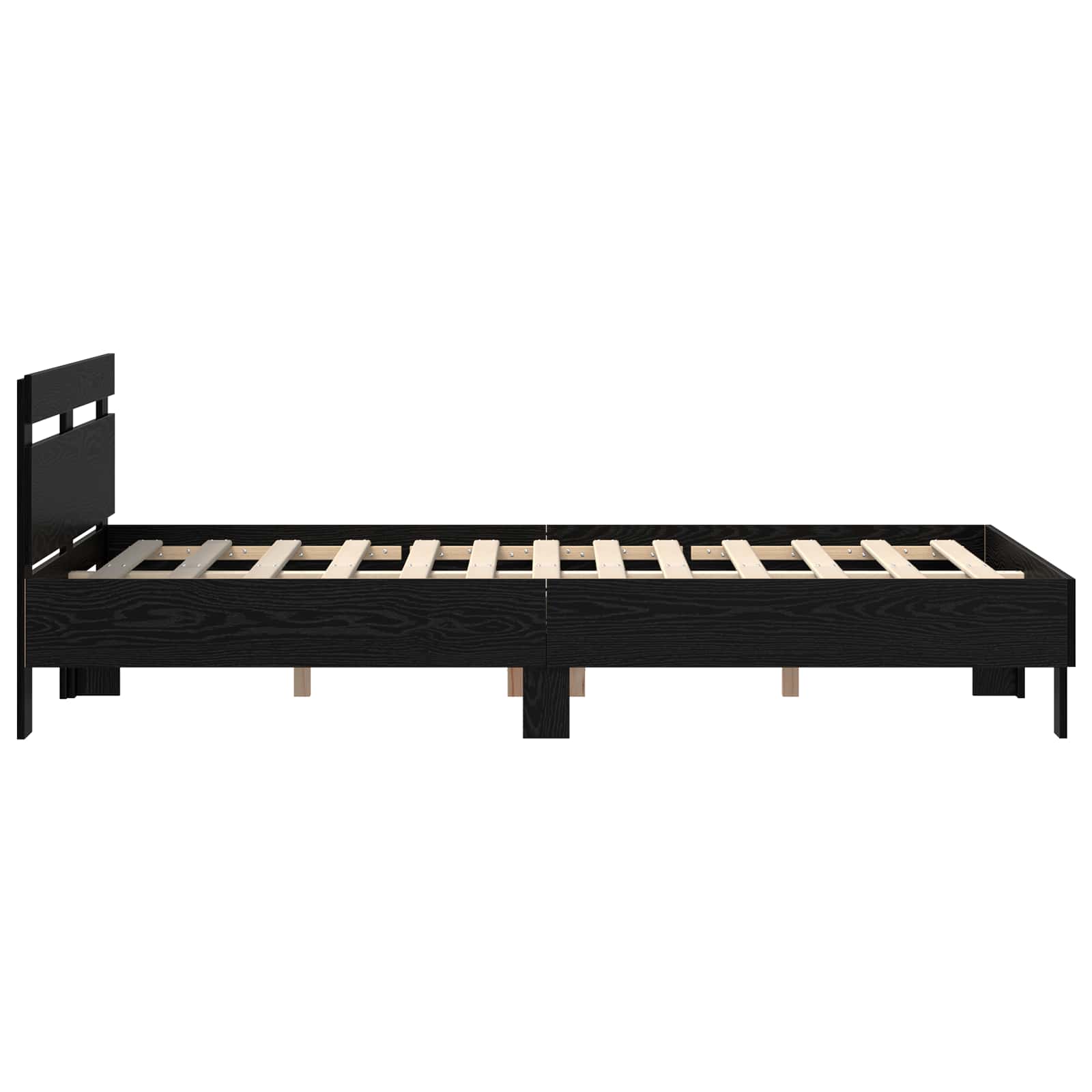 vidaXL Bettrahmen Schwarz Eichen-Optik 160 x 200 cm Holzwerkstoff