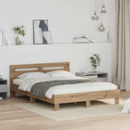 vidaXL Bettrahmen Artisan-Eiche 160 x 200 cm Holzwerkstoff