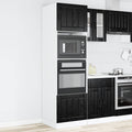 vidaXL Backofenschrank PORTO Schwarz Eichen-Optik 60 x 57 x 207 cm