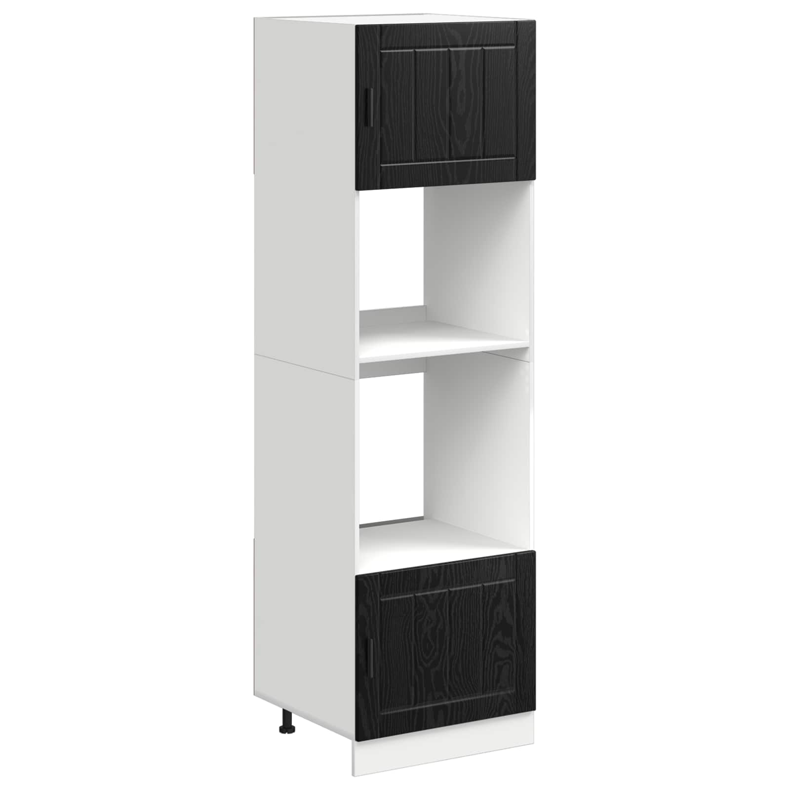vidaXL Backofenschrank PORTO Schwarz Eichen-Optik 60 x 57 x 207 cm
