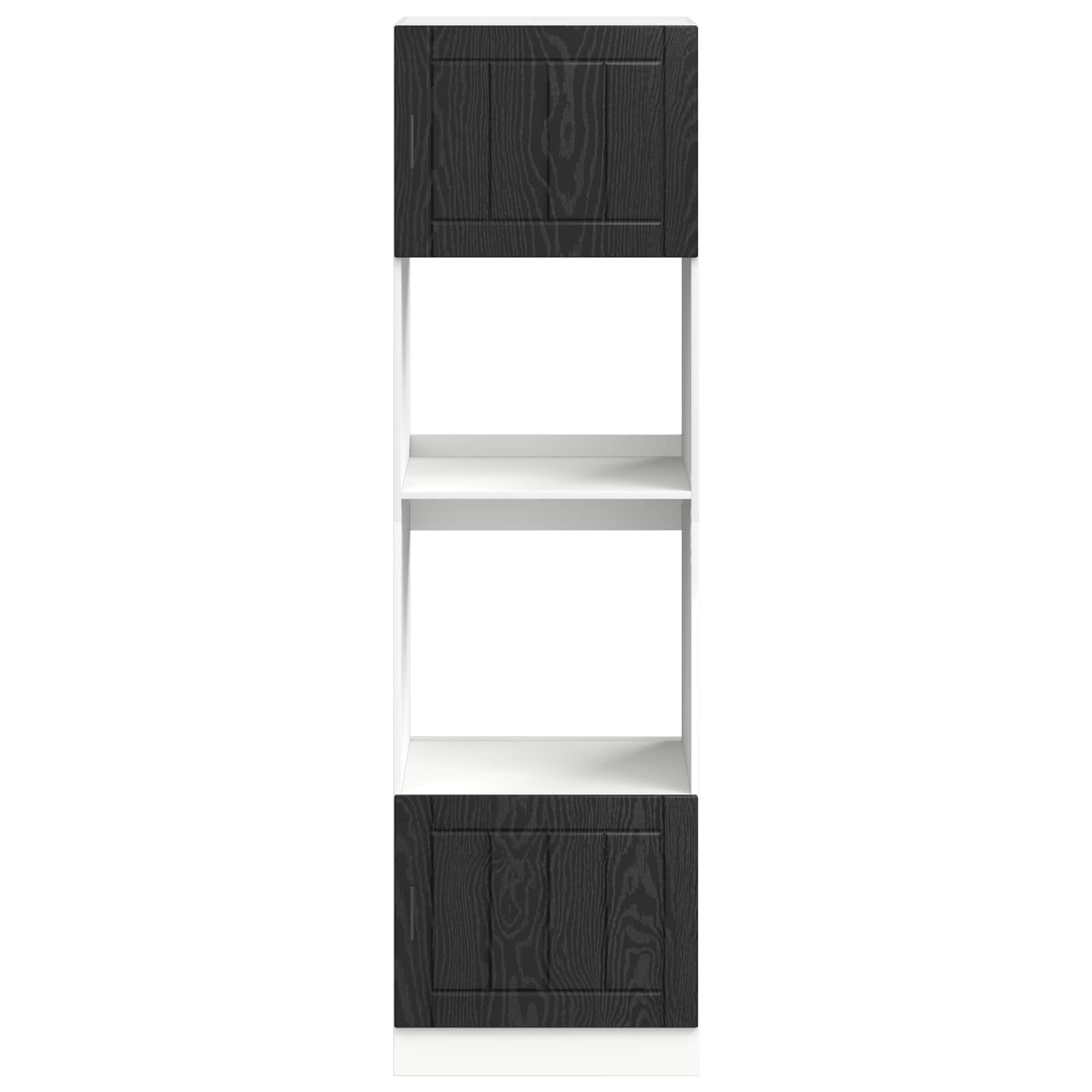 vidaXL Backofenschrank PORTO Schwarz Eichen-Optik 60 x 57 x 207 cm