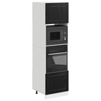 vidaXL Backofenschrank PORTO Schwarz Eichen-Optik 60 x 57 x 207 cm