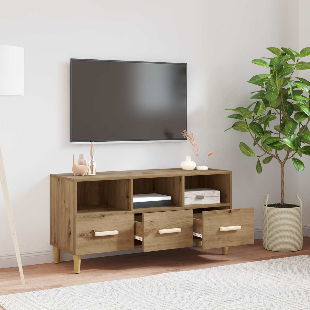 vidaXL TV-Schränk Kunsthandwerk Eiche 102 x 36 x 50 cm Holzwerkstoff