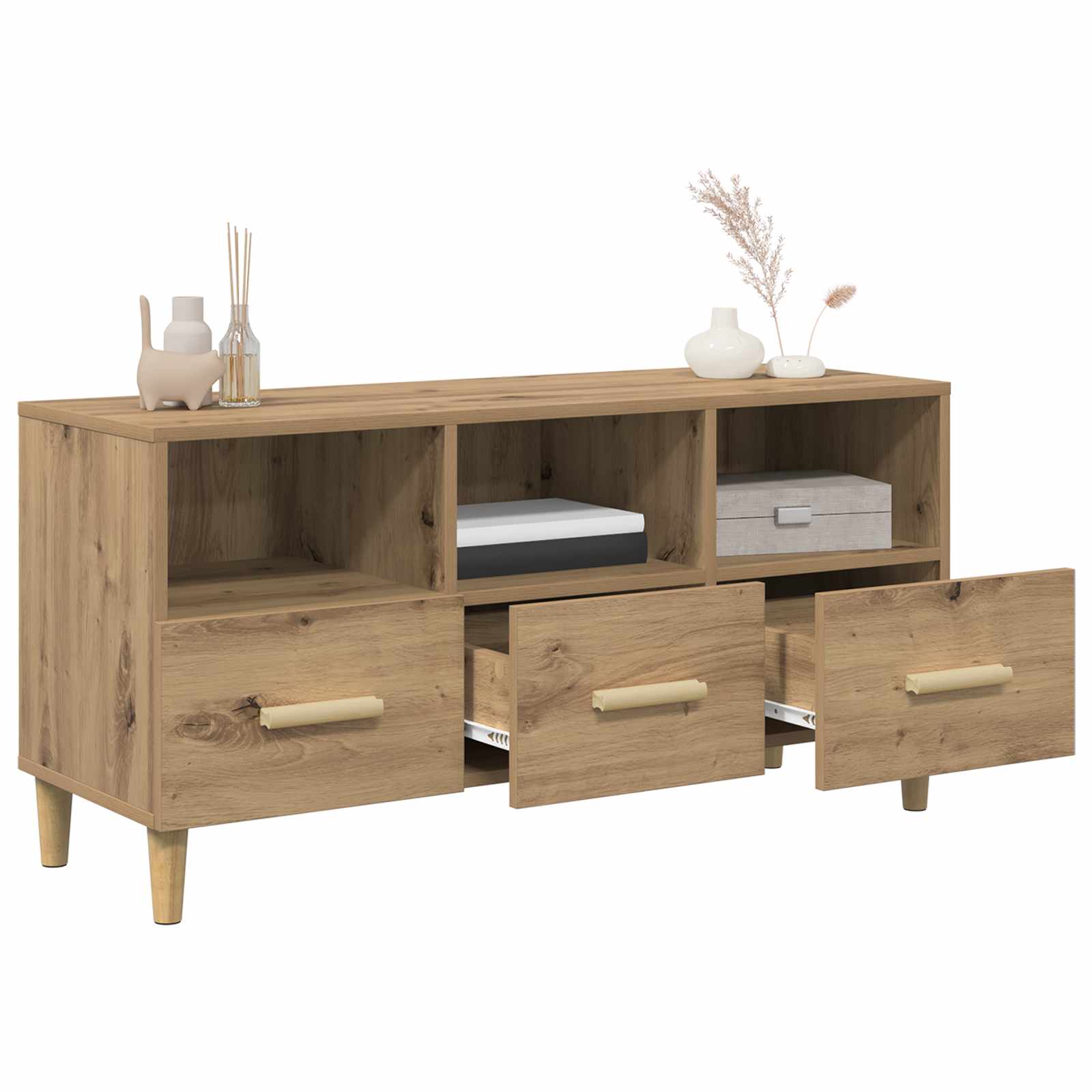 vidaXL TV-Schränk Kunsthandwerk Eiche 102 x 36 x 50 cm Holzwerkstoff