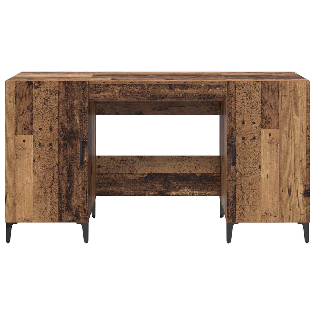 vidaXL Schreibtisch mit Tür Altholz 140 x 50 x 75 cm Holzwerkstoff