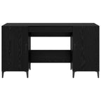 vidaXL Schreibtisch mit Speicher Schwarz Eichen-Optik 140 x 50 x 75 cm