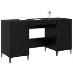 vidaXL Schreibtisch mit Speicher Schwarz Eichen-Optik 140 x 50 x 75 cm