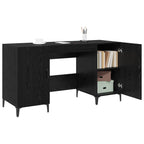 vidaXL Schreibtisch mit Speicher Schwarz Eichen-Optik 140 x 50 x 75 cm
