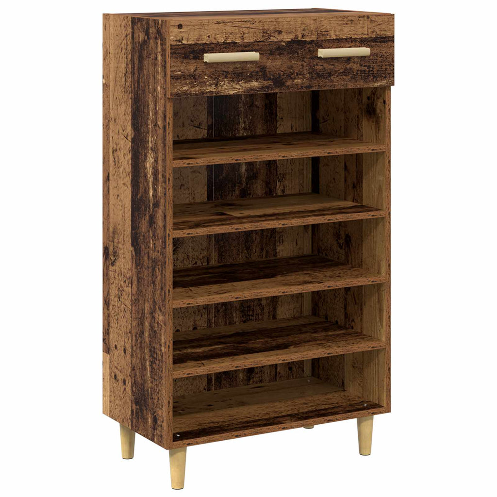 vidaXL Schuhschrank mit Regal Altholz 60 x 35 x 105 cm Holzwerkstoff