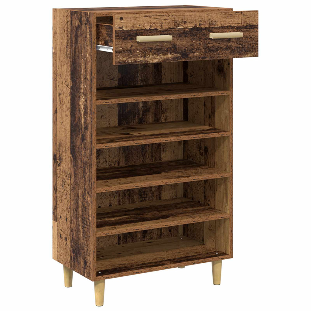 vidaXL Schuhschrank mit Regal Altholz 60 x 35 x 105 cm Holzwerkstoff