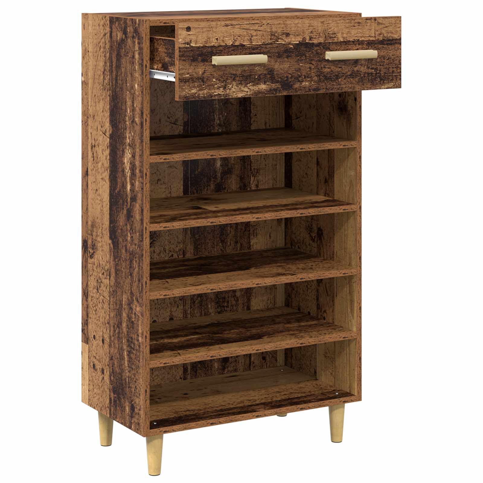 vidaXL Schuhschrank mit Regal Altholz 60 x 35 x 105 cm Holzwerkstoff