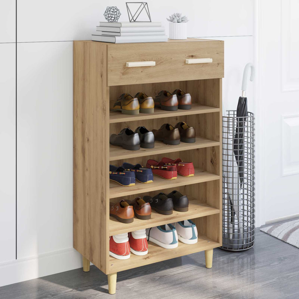 vidaXL Schuhschrank Kunsthandwerk Eiche 60 x 35 x 105 cm Holzwerkstoff