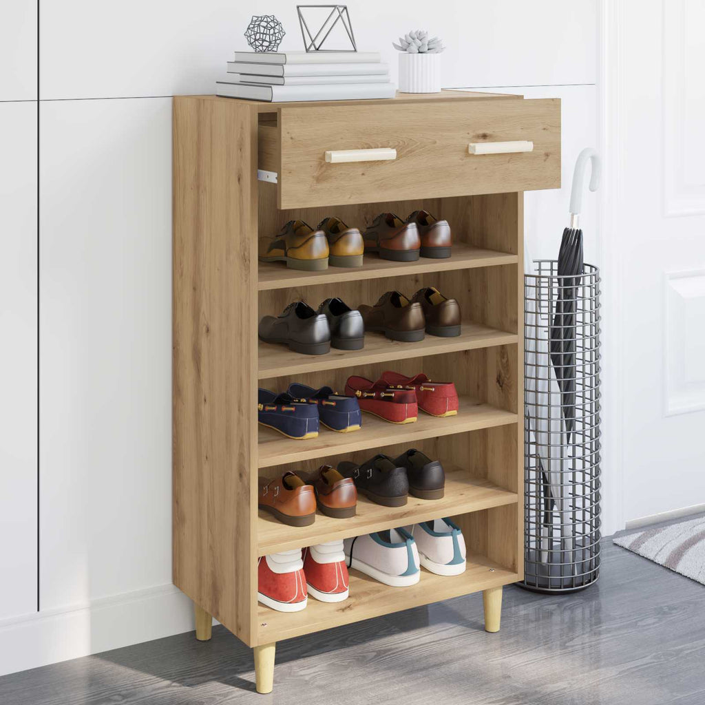 vidaXL Schuhschrank Kunsthandwerk Eiche 60 x 35 x 105 cm Holzwerkstoff
