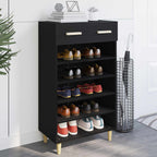 vidaXL Schuhschrank mit Regal Schwarz Eichen-Optik 60 x 35 x 105 cm