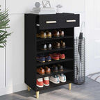 vidaXL Schuhschrank mit Regal Schwarz Eichen-Optik 60 x 35 x 105 cm