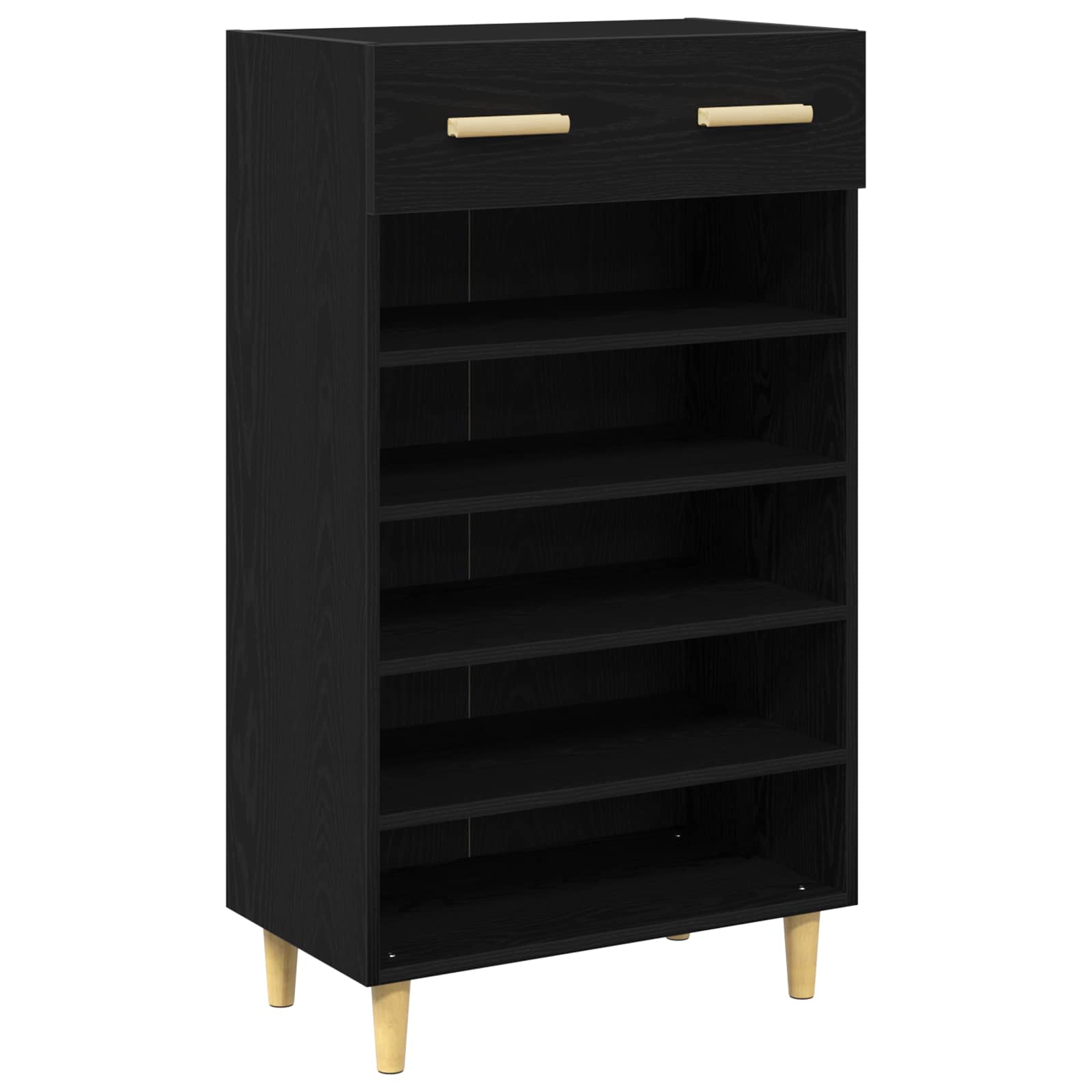 vidaXL Schuhschrank mit Regal Schwarz Eichen-Optik 60 x 35 x 105 cm
