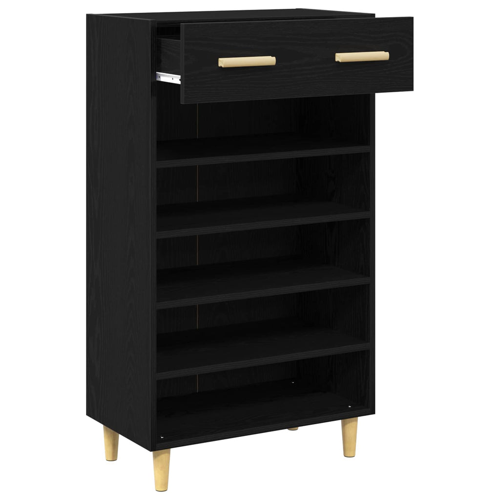 vidaXL Schuhschrank mit Regal Schwarz Eichen-Optik 60 x 35 x 105 cm