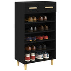 vidaXL Schuhschrank mit Regal Schwarz Eichen-Optik 60 x 35 x 105 cm