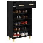 vidaXL Schuhschrank mit Regal Schwarz Eichen-Optik 60 x 35 x 105 cm