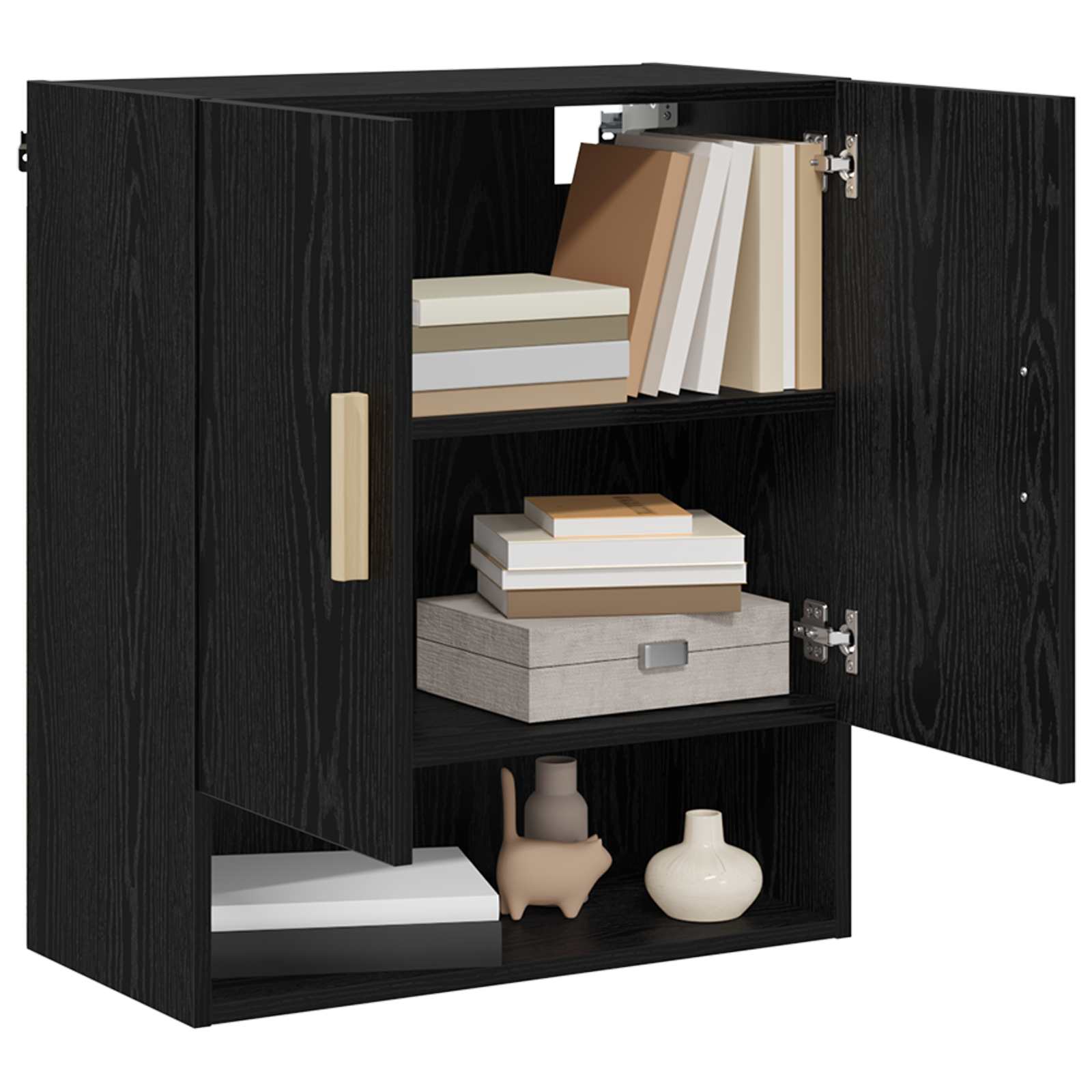 vidaXL Wandschrank Schwarz Eichen-Optik 60 x 31 x 70 cm Holzwerkstoff
