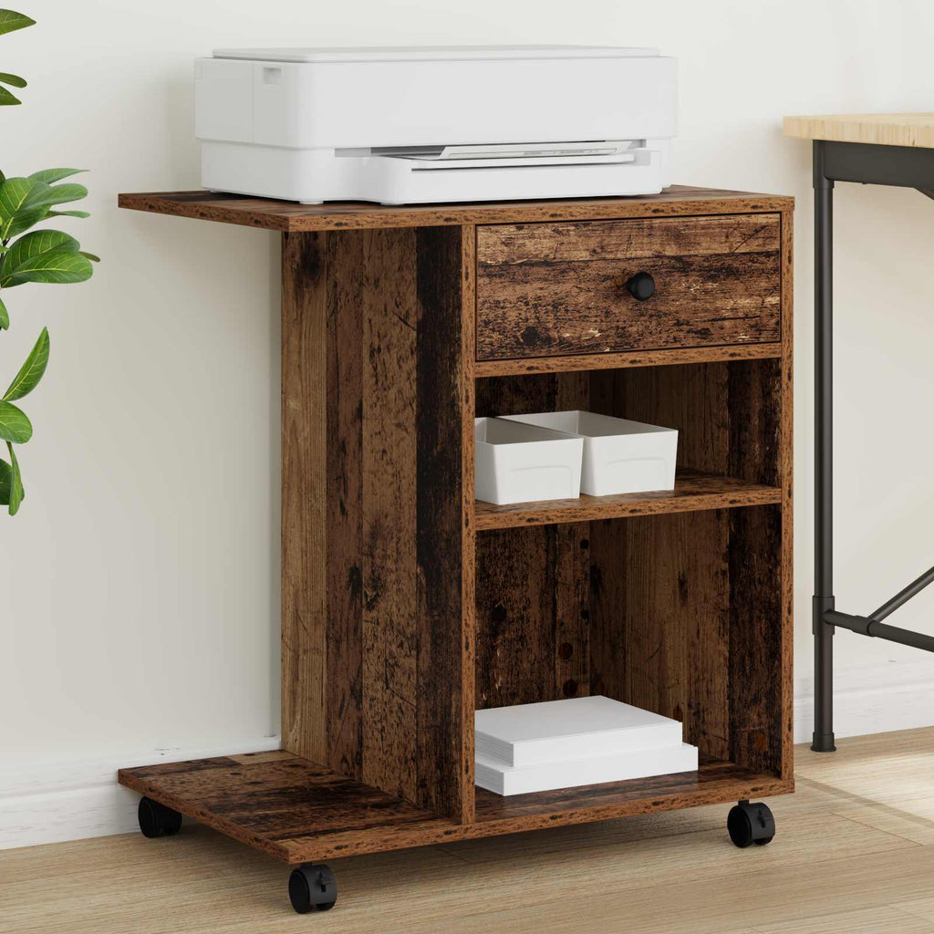 vidaXL Druckerständer Uni Altholz 60 x 40 x 68.5 cm Holzwerkstoff