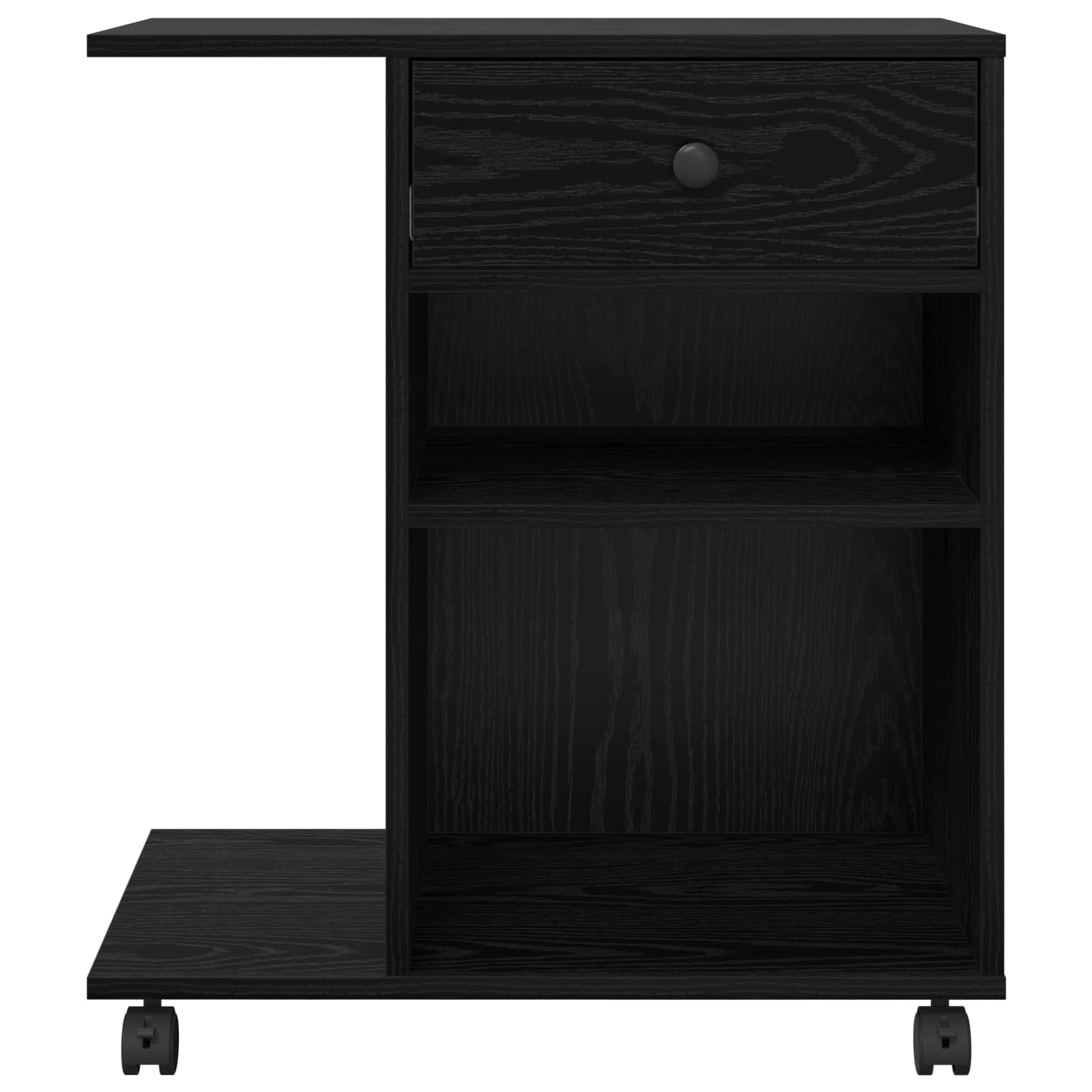 vidaXL Druckerständer Uni Schwarz Eichen-Optik 60 x 40 x 68.5 cm
