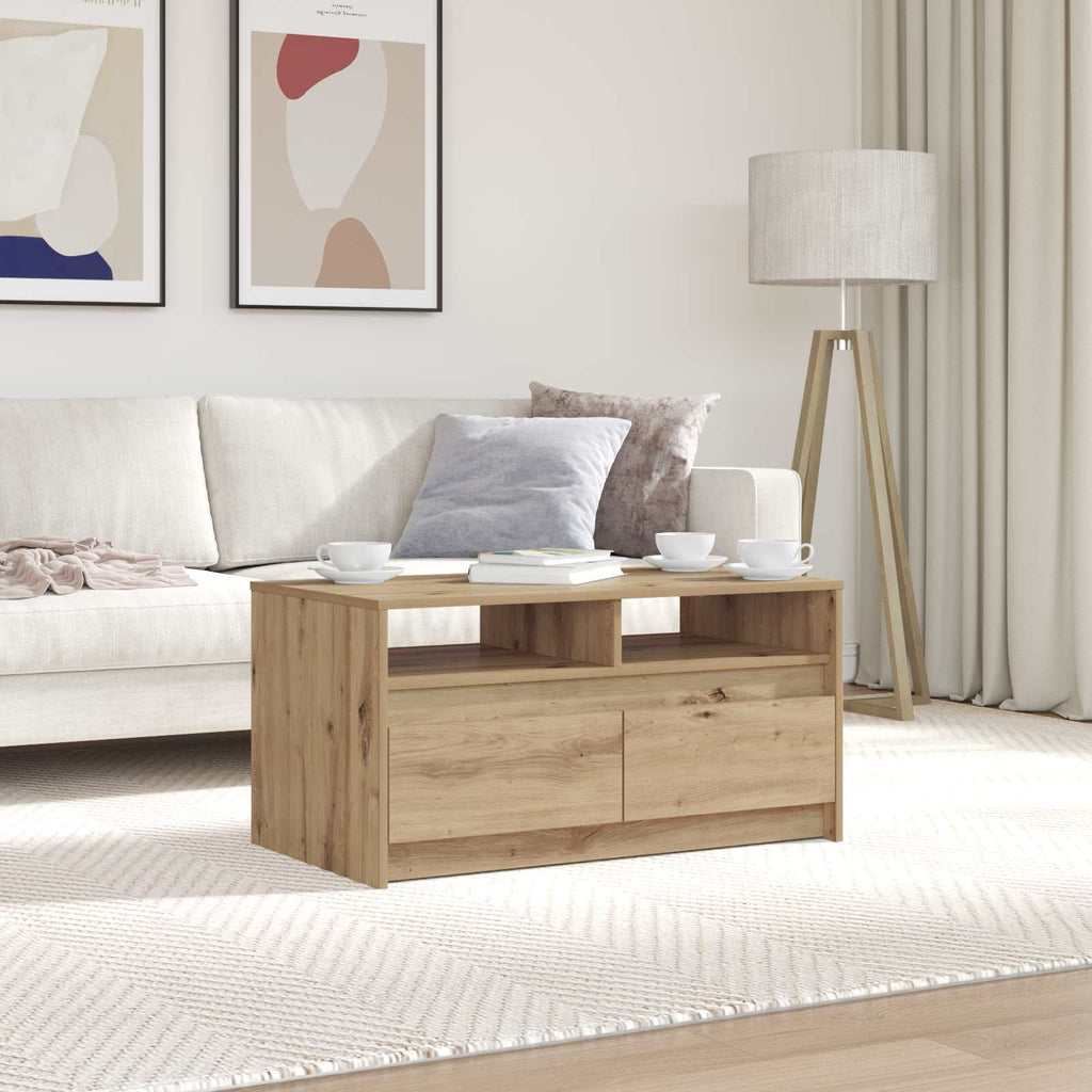 vidaXL Couchtisch Kunsthandwerk Eiche 90 x 50 x 45 cm Holzwerkstoff