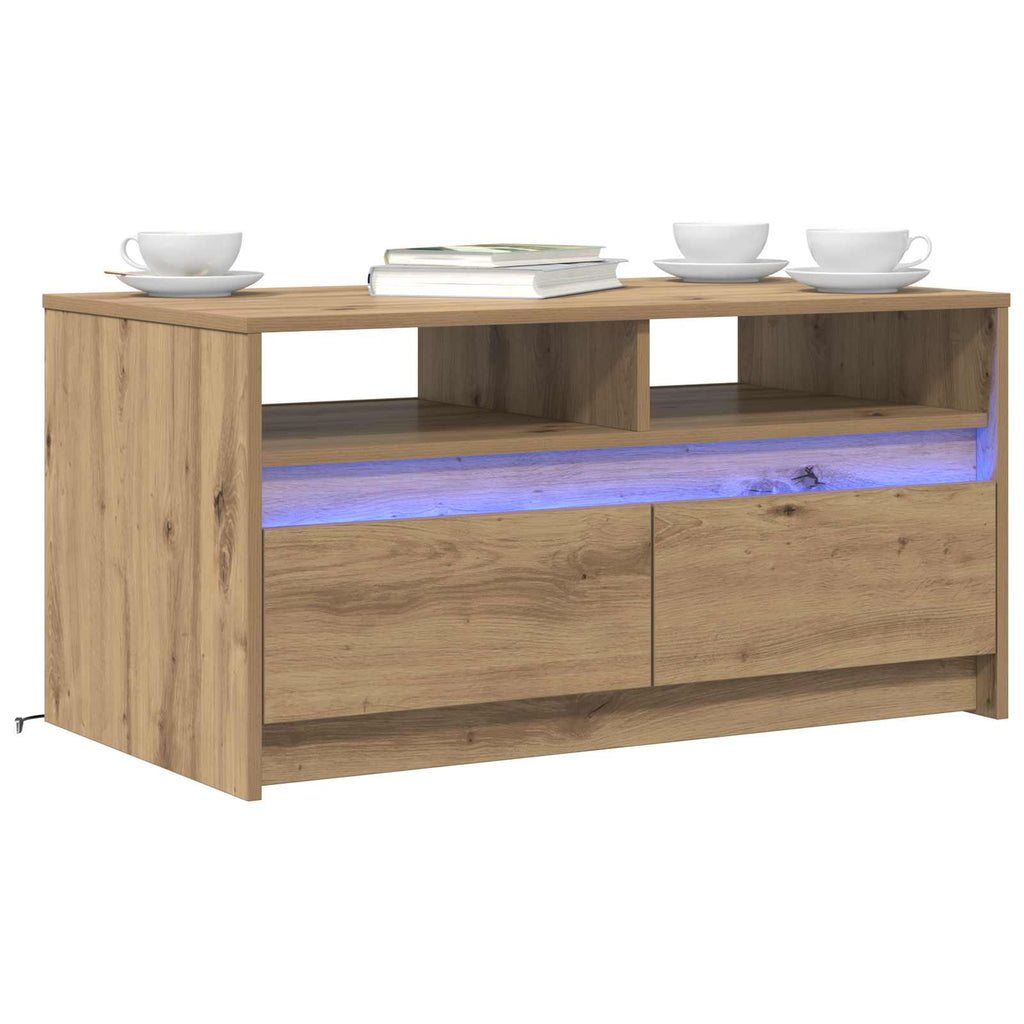vidaXL Couchtisch Kunsthandwerk Eiche 90 x 50 x 45 cm Holzwerkstoff