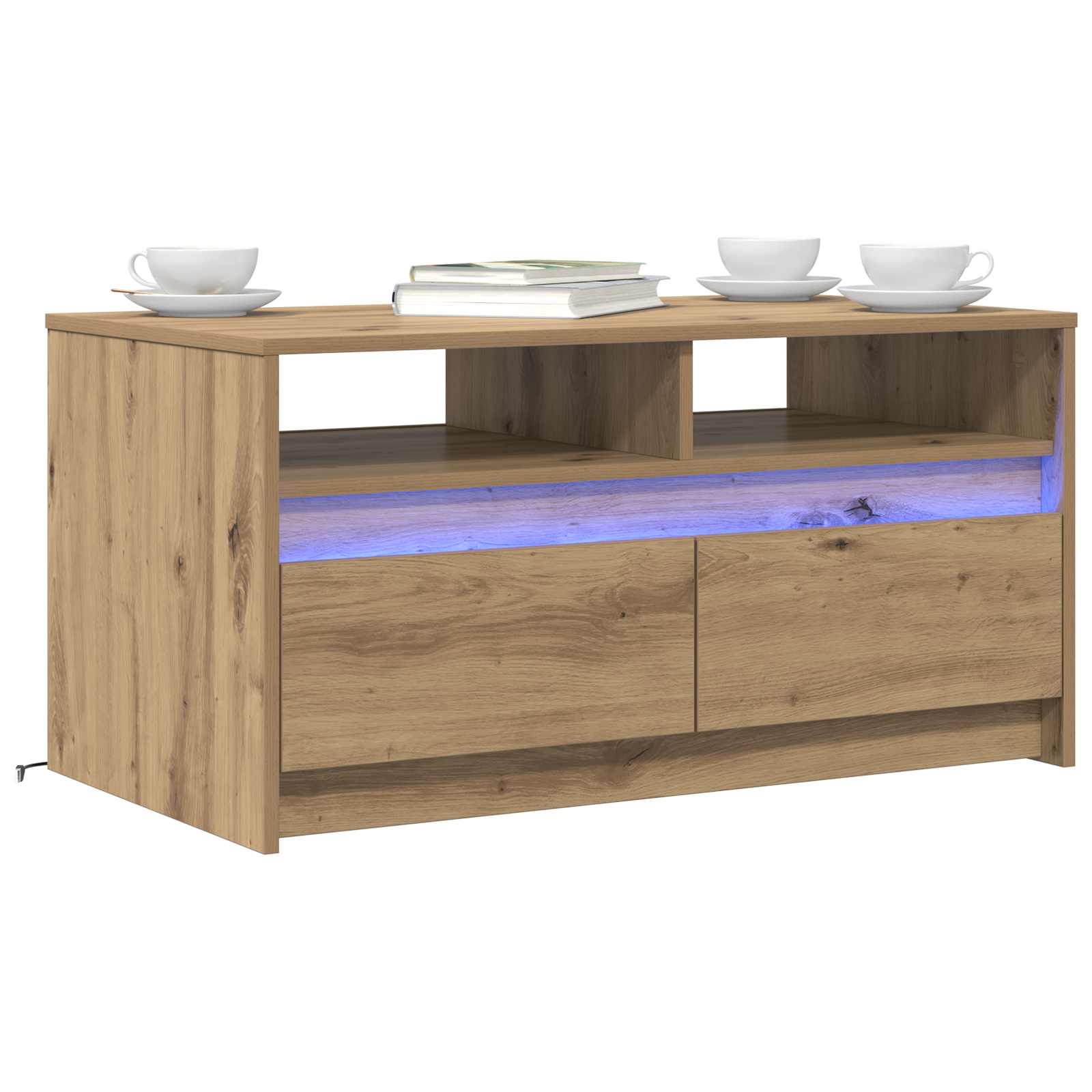 vidaXL Couchtisch Kunsthandwerk Eiche 90 x 50 x 45 cm Holzwerkstoff