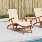 vidaXL Liegestuhl zum Verstellen und Klappen 2 pcs Cremeweiß
