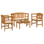 vidaXL Gartenrosen-Lounge-Set mit Kissen 4 pcs Massivholz Akazie
