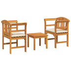 vidaXL Gartenrosen-Lounge-Set mit Kissen 3 pcs Massivholz Akazie