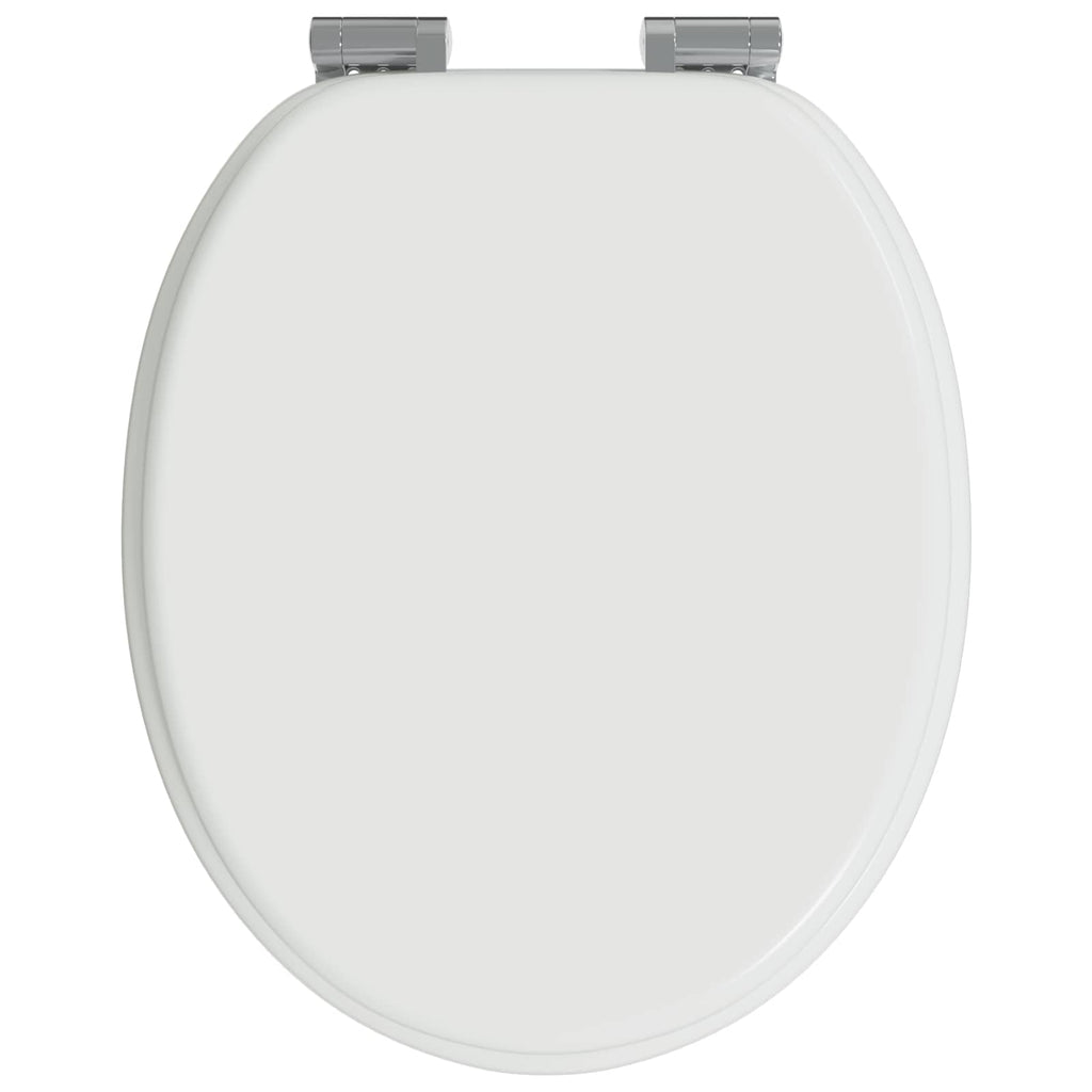 vidaXL Soft-Close Toilettensitz Weiß 44 x 38 cm MDF-Platte