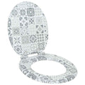 vidaXL Soft-Close Toilettensitz Blau und Weiß Porzellan 44 x 38 cm