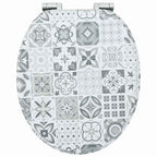 vidaXL Soft-Close Toilettensitz Blau und Weiß Porzellan 44 x 38 cm