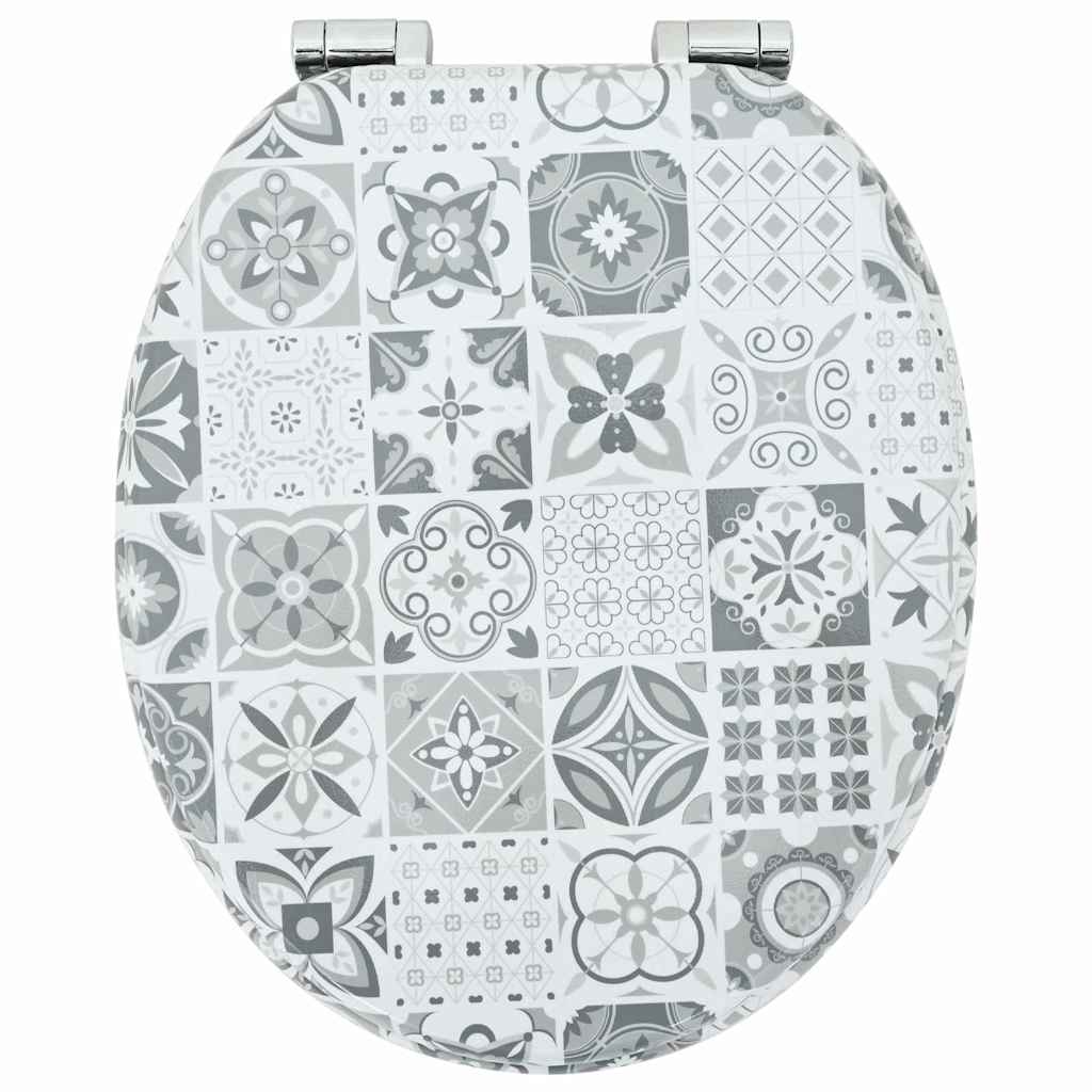 vidaXL Soft-Close Toilettensitz Blau und Weiß Porzellan 44 x 38 cm