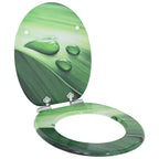 vidaXL Soft-Close Toilettensitz Grüner Tropfen 44 x 38 cm MDF-Platte
