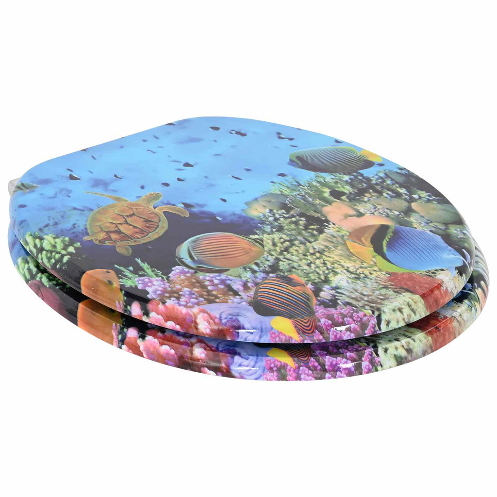 vidaXL Soft-Close Toilettensitz Tiefes Meeresblau 44 x 38 cm