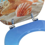 vidaXL Soft-Close Toilettensitz Himmelblau 44 x 38 cm MDF-Platte