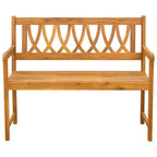 vidaXL Bank Outdoor Natur 110 x 55,5 x 90 cm Massivholz Akazie