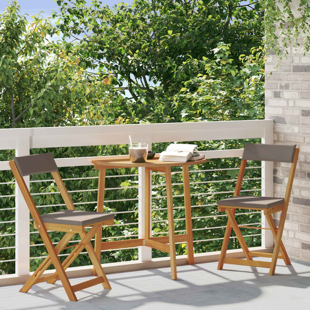 vidaXL Außen Bistro-Stühle mit Kissen 2 pcs Dunkelgrau 40 x 53 x 80 cm