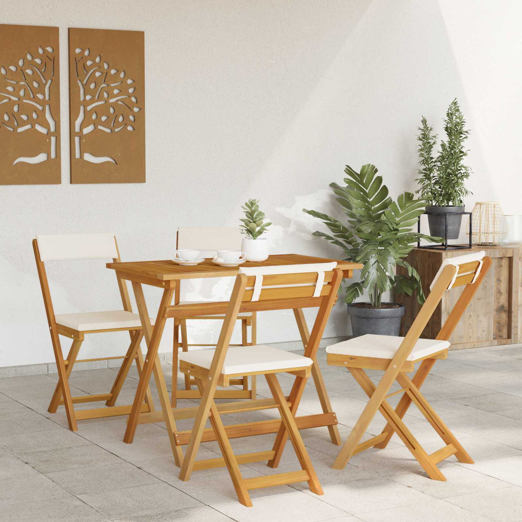 vidaXL Außen Bistro-Stühle 4 pcs Cremeweiß 40 x 53 x 80 cm