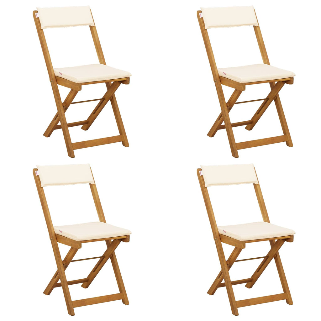 vidaXL Außen Bistro-Stühle 4 pcs Cremeweiß 40 x 53 x 80 cm