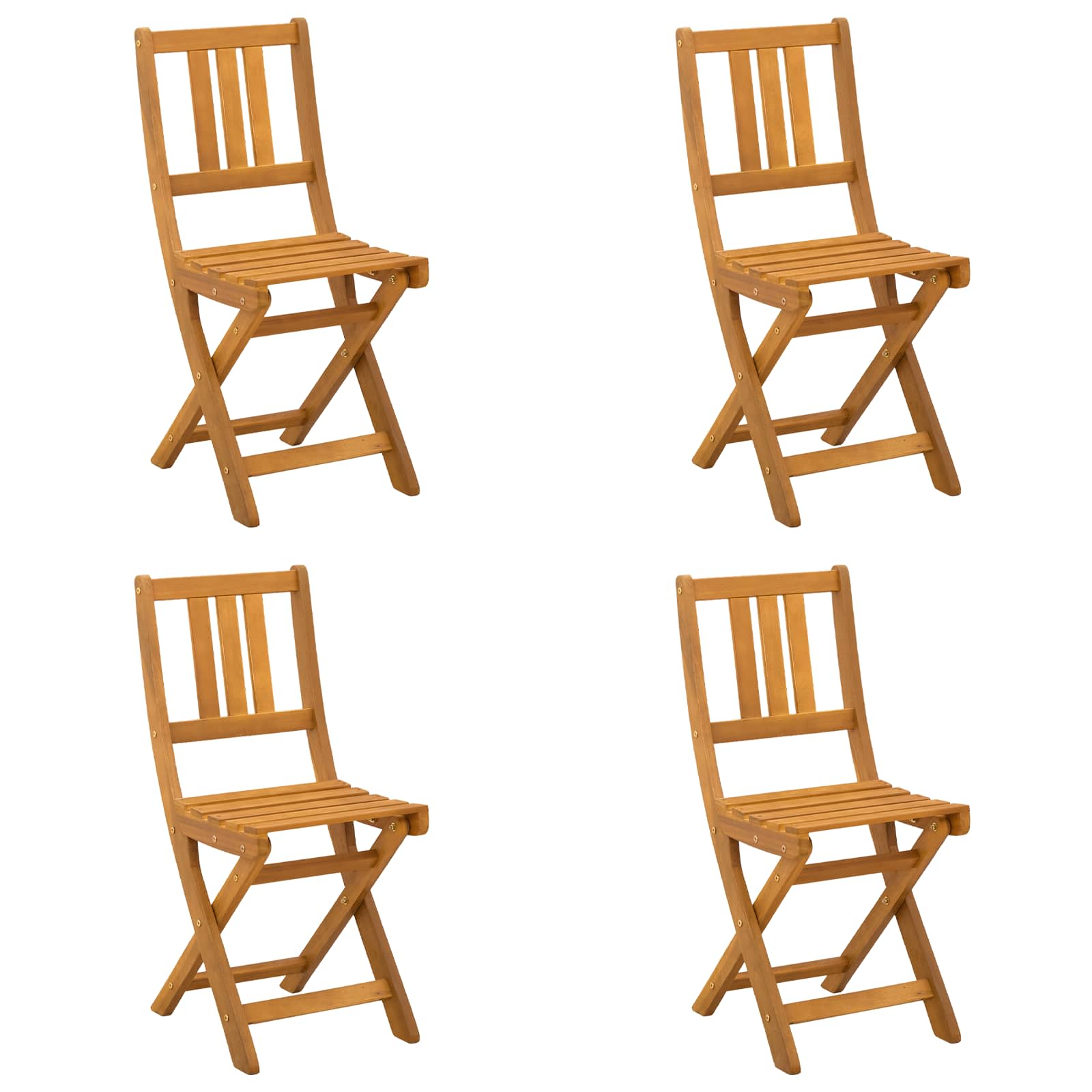 vidaXL Außen Bistro-Stühle mit Kissen 4 pcs Natur 40 x 42 x 85 cm
