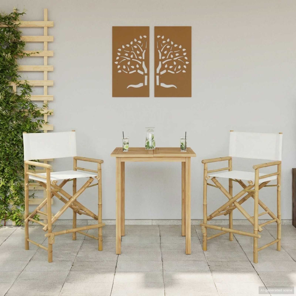 vidaXL Klappstuhl für Regisseure 2 pcs Natur Bambus